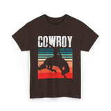 Cowboy Cowboying Western Rodeo T-Shirt - Dark Chocolate