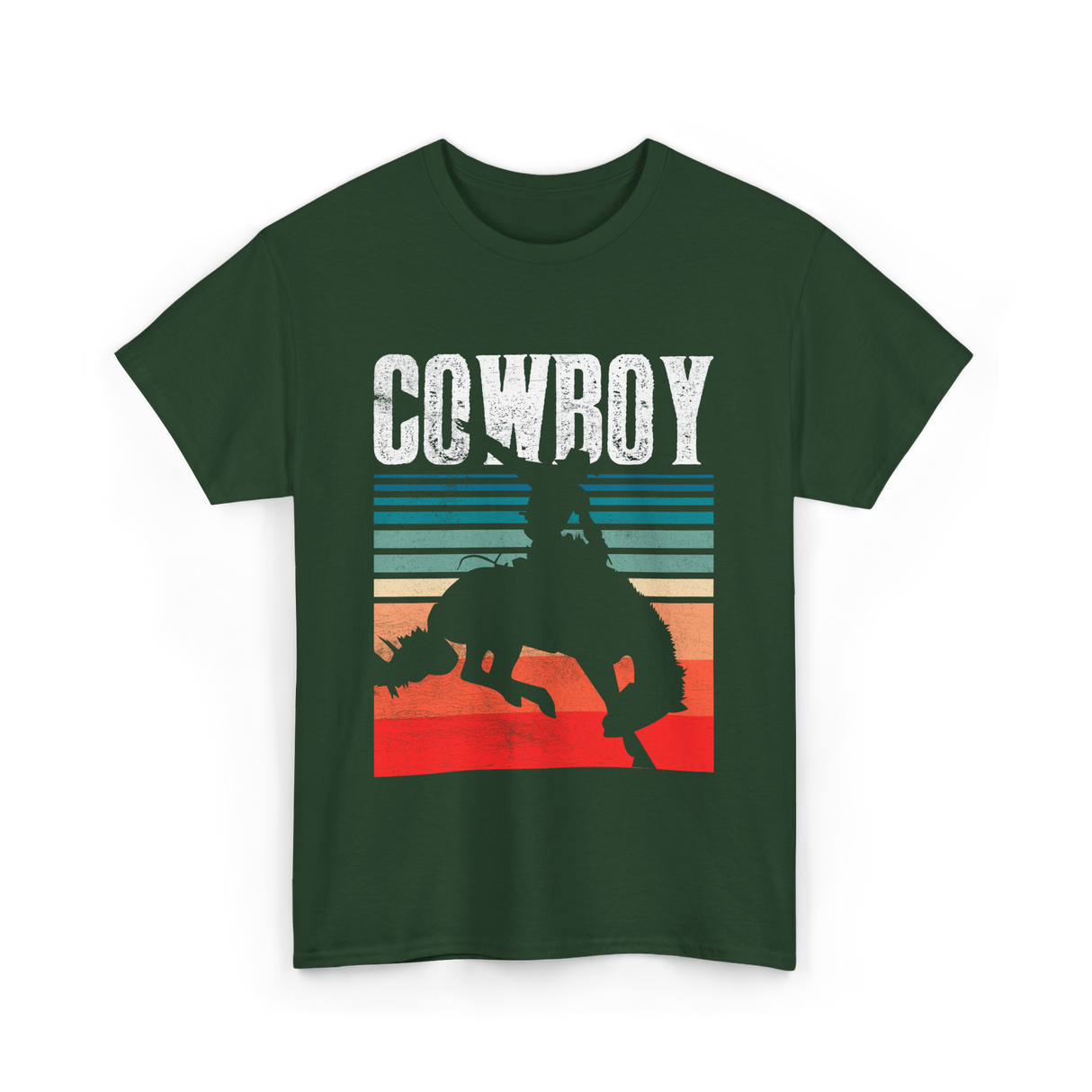 Cowboy Cowboying Western Rodeo T-Shirt - Forest Green