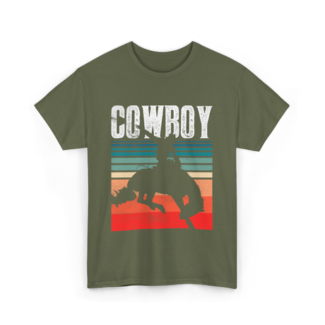 Cowboy Cowboying Western Rodeo T-Shirt - Military Green