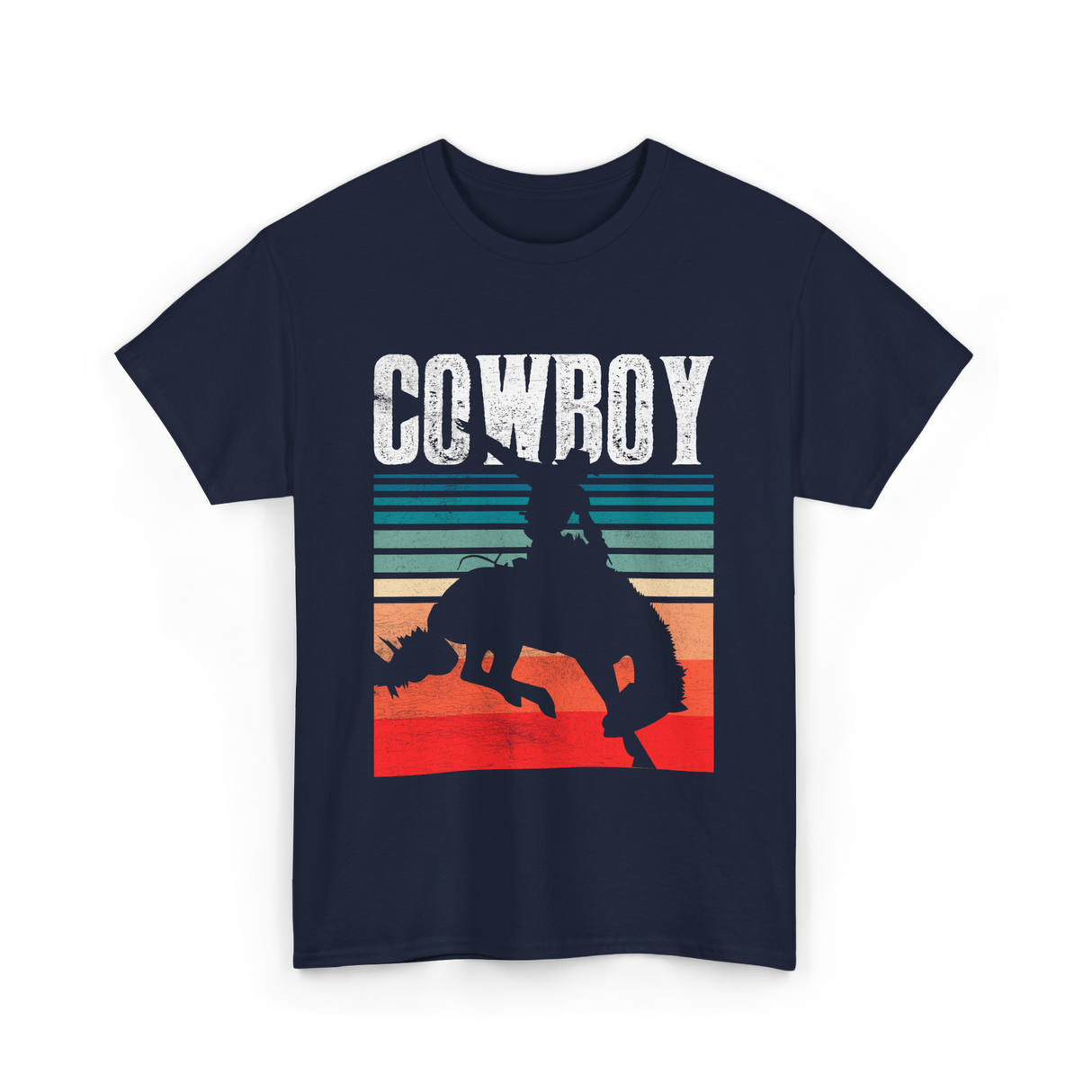 Cowboy Cowboying Western Rodeo T-Shirt - Navy