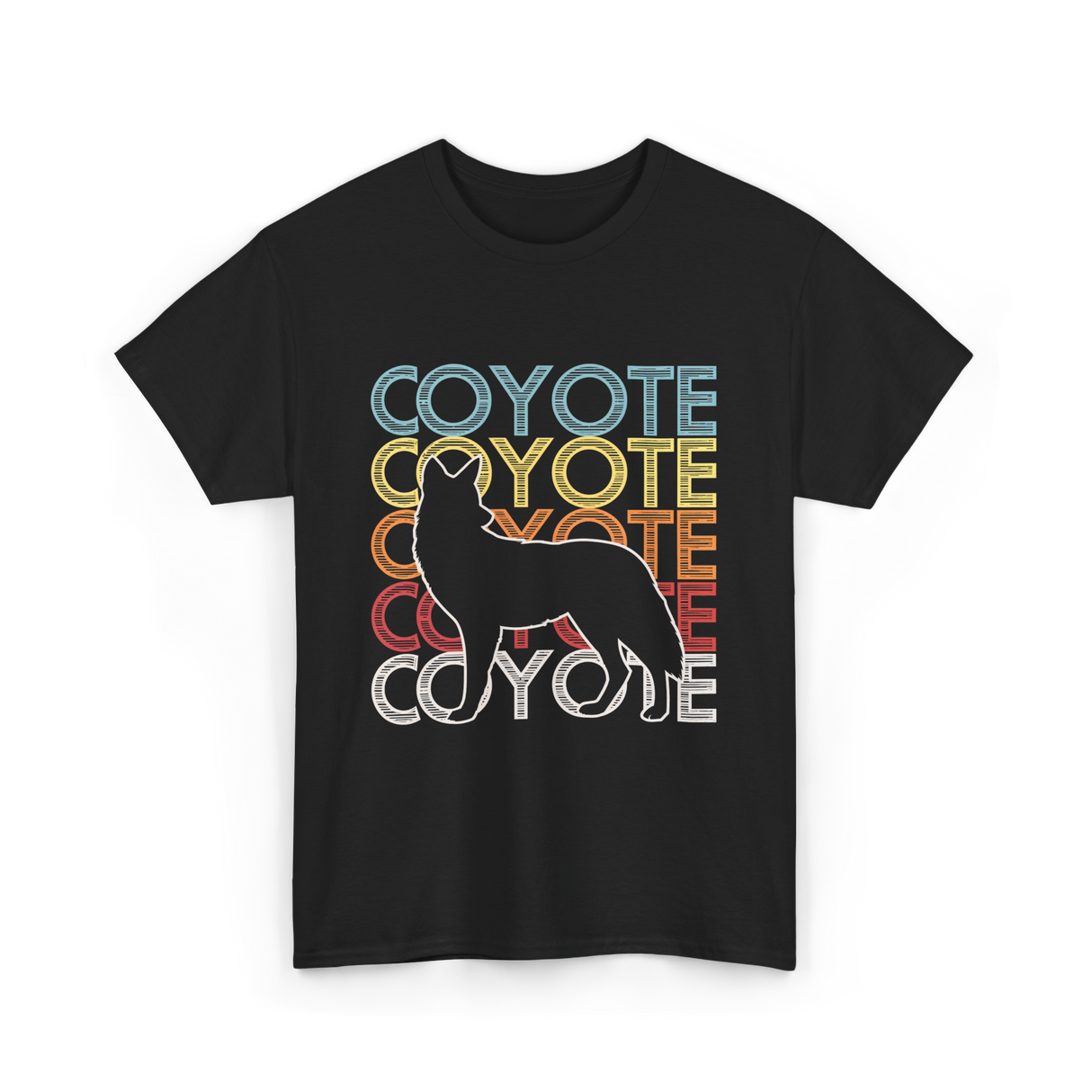 Coyote Retro Vintage Coyote T-Shirt - Black