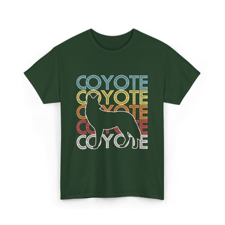 Coyote Retro Vintage Coyote T-Shirt - Forest Green