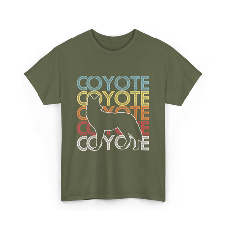 Coyote Retro Vintage Coyote T-Shirt - Military Green