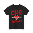 CPR Instructor Heart T-Shirt - Black