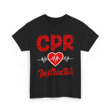 CPR Instructor Heart T-Shirt - Black