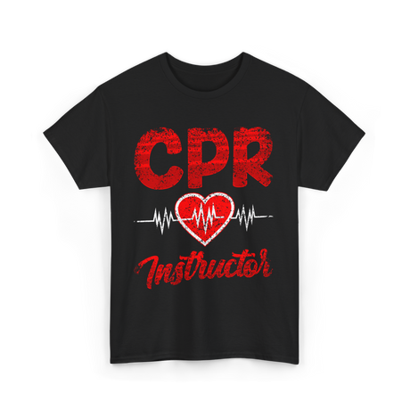 CPR Instructor Heart T-Shirt - Black