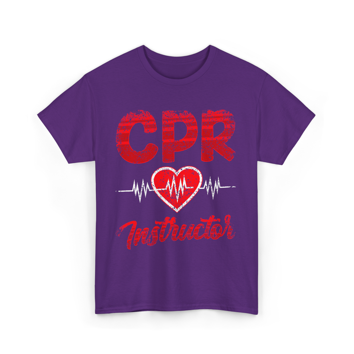 CPR Instructor Heart T-Shirt - Purple