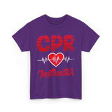 CPR Instructor Heart T-Shirt - Purple