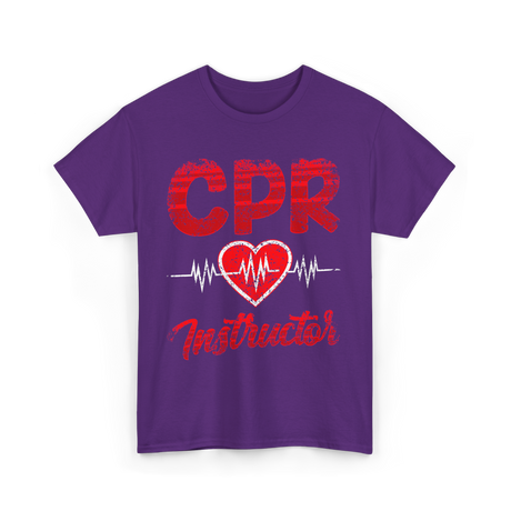 CPR Instructor Heart T-Shirt - Purple