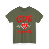 CPR Instructor Heart T-Shirt - Military Green