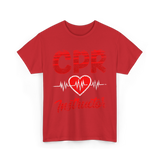 CPR Instructor Heart T-Shirt - Red