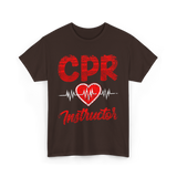 CPR Instructor Heart T-Shirt - Dark Chocolate