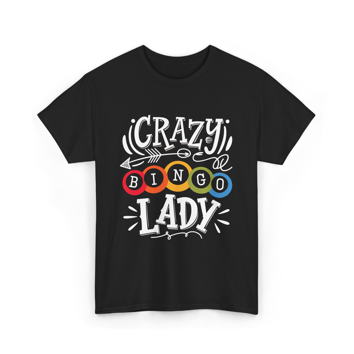 Crazy Bingo Lady Bingo T-Shirt - Black