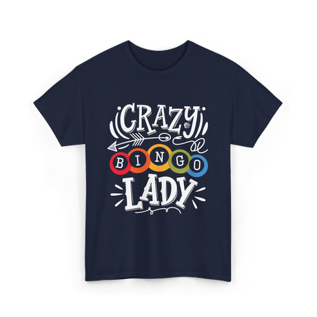 Crazy Bingo Lady Bingo T-Shirt - Navy