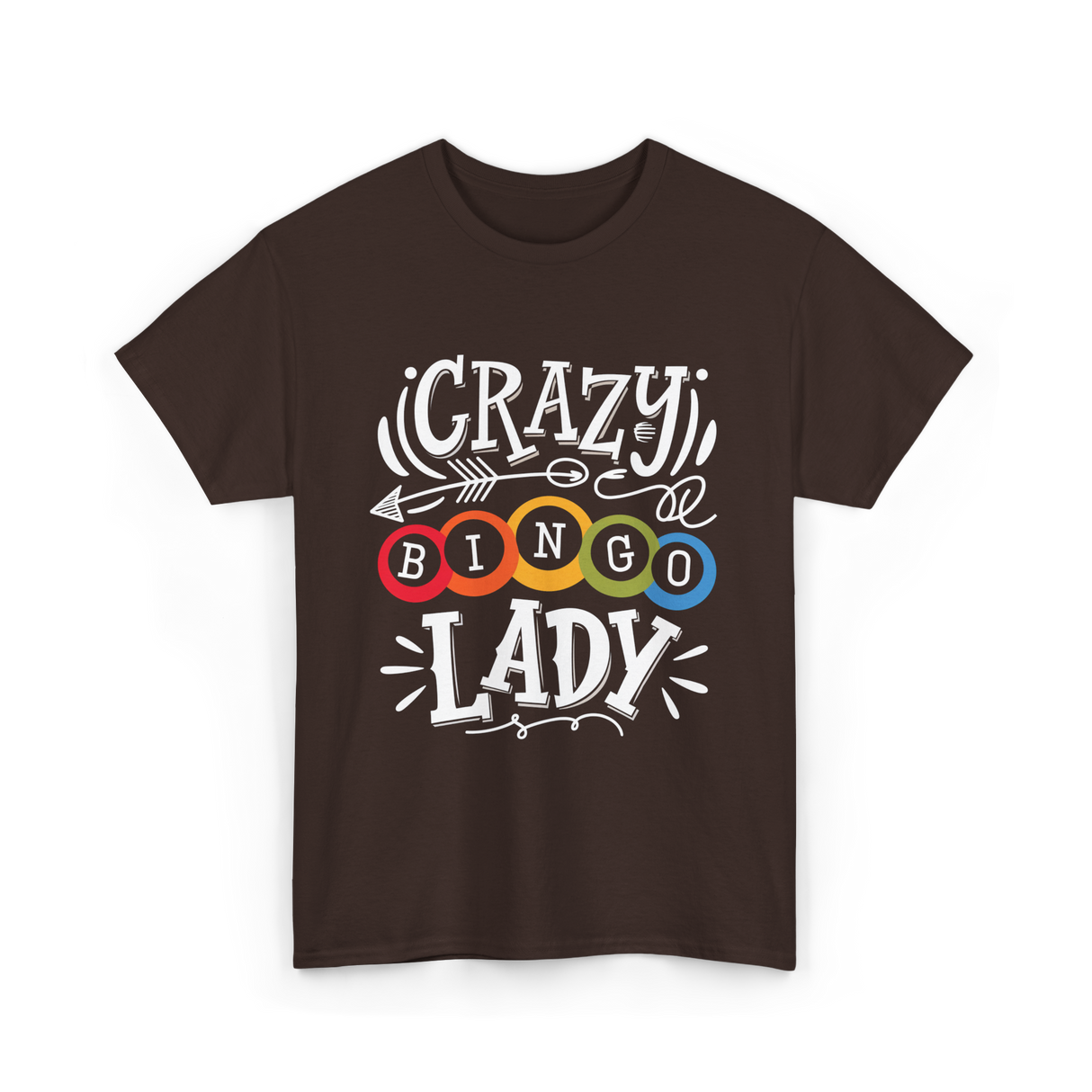 Crazy Bingo Lady Bingo T-Shirt - Dark Chocolate