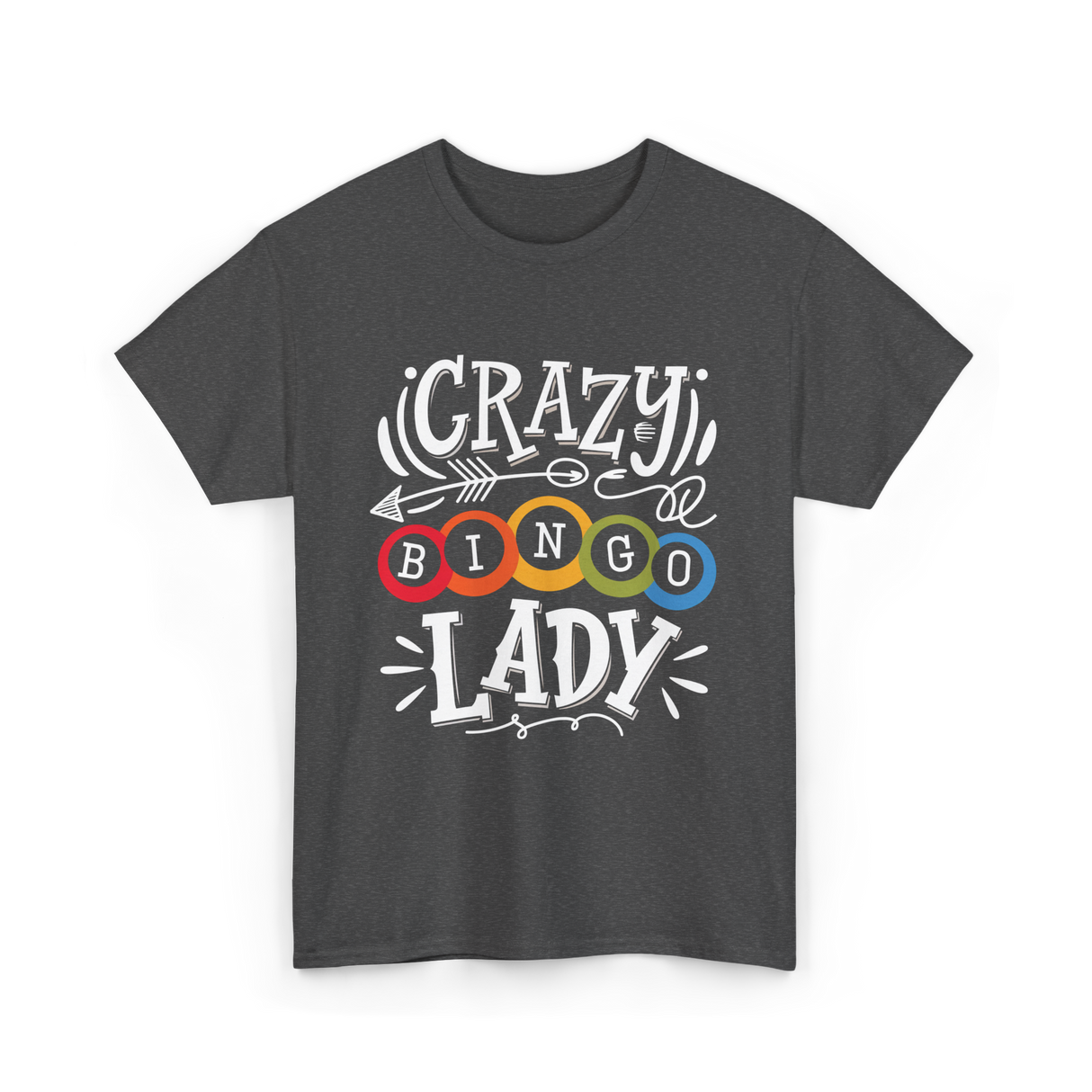 Crazy Bingo Lady Bingo T-Shirt - Dark Heather