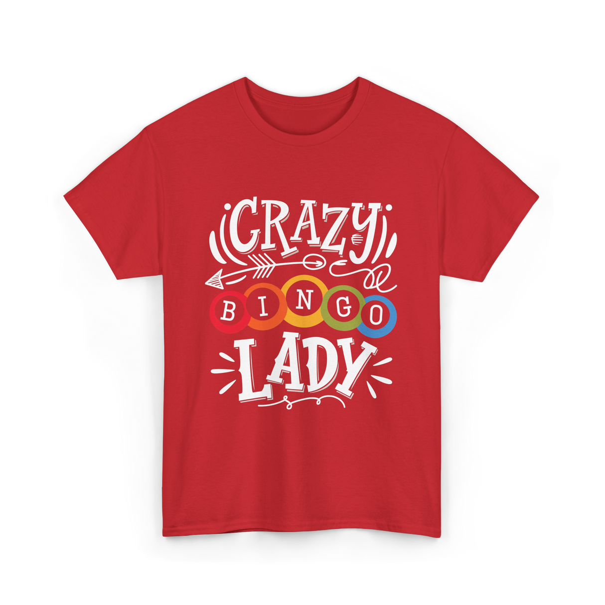 Crazy Bingo Lady Bingo T-Shirt - Red