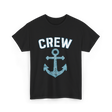 Crew Anchor Nautical Boating T-Shirt - Black