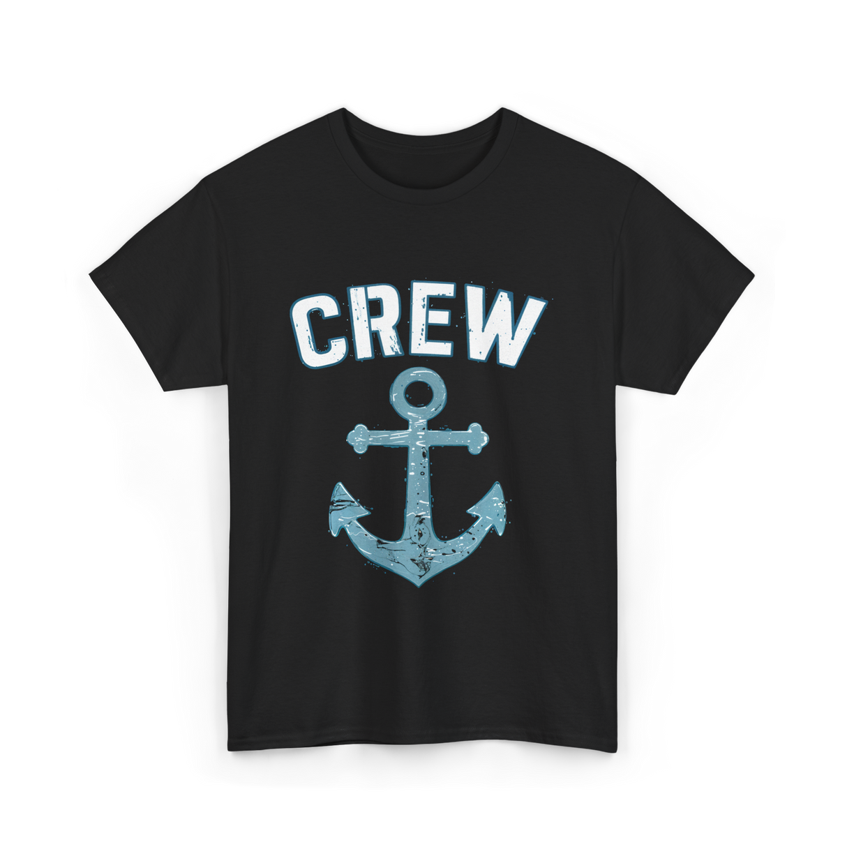 Crew Anchor Nautical Boating T-Shirt - Black