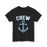 Crew Anchor Nautical Boating T-Shirt - Black