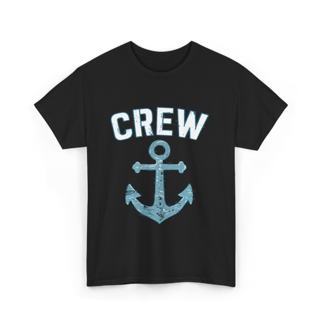 Crew Anchor Nautical Boating T-Shirt - Black