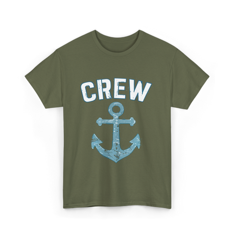 Crew Anchor Nautical Boating T-Shirt - Military Green