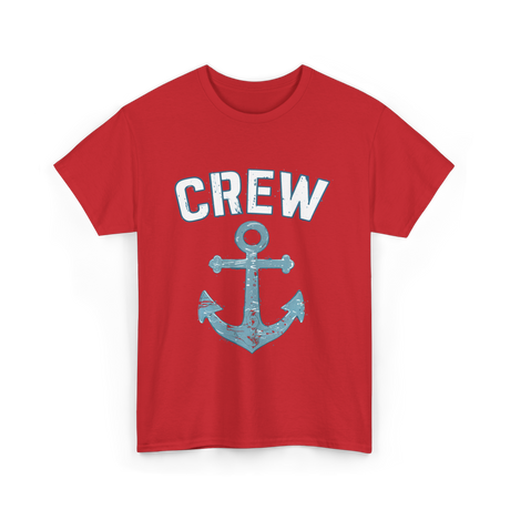 Crew Anchor Nautical Boating T-Shirt - Red