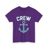 Crew Anchor Nautical Boating T-Shirt - Purple