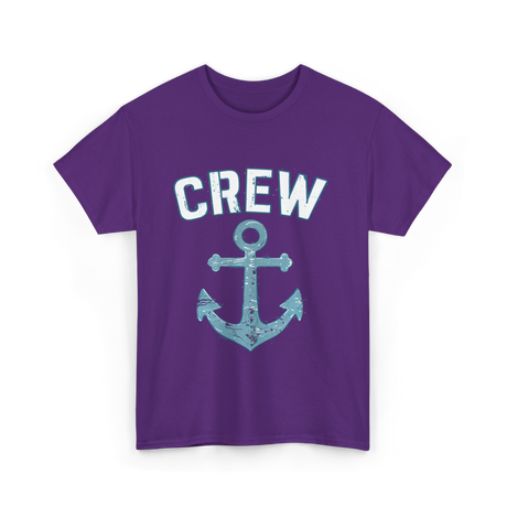 Crew Anchor Nautical Boating T-Shirt - Purple