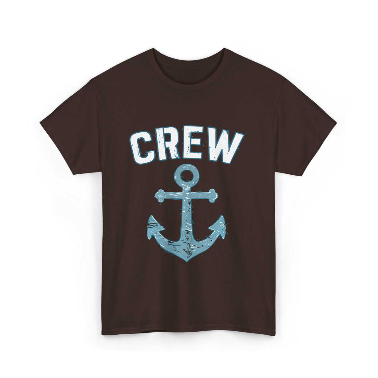 Crew Anchor Nautical Boating T-Shirt - Dark Chocolate