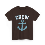 Crew Anchor Nautical Boating T-Shirt - Dark Chocolate