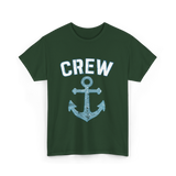 Crew Anchor Nautical Boating T-Shirt - Forest Green