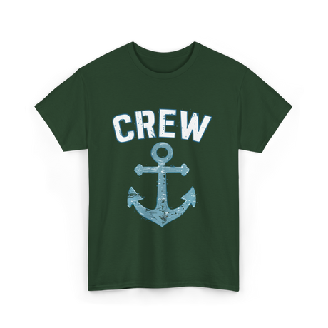 Crew Anchor Nautical Boating T-Shirt - Forest Green