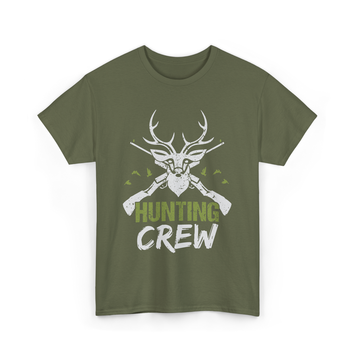 Crew Hunting Hunters Deer T-Shirt - Military Green