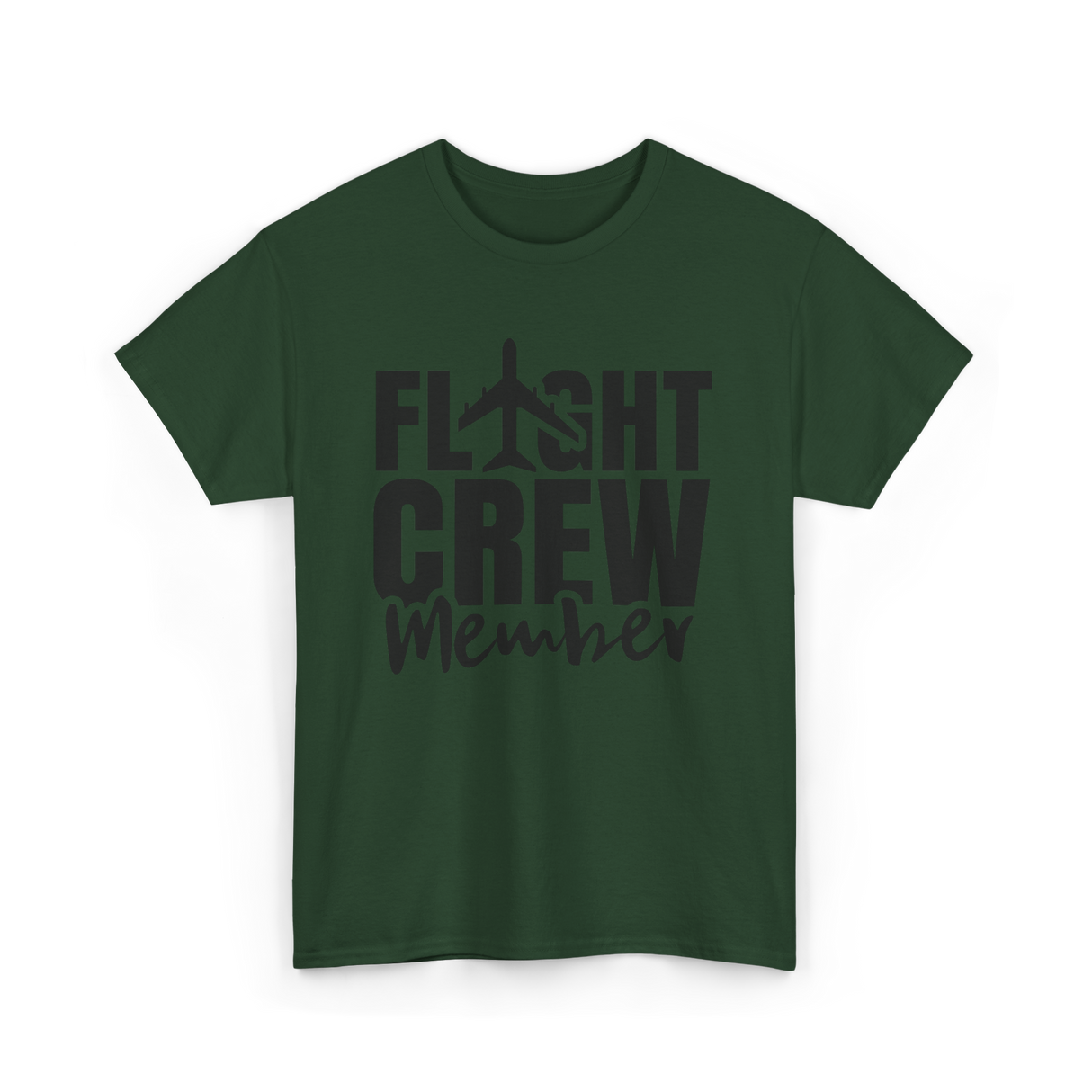 Crew Member Airplane Attendant T-Shirt - Forest Green