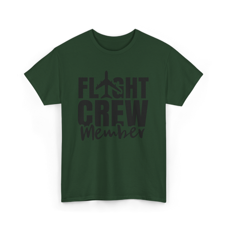 Crew Member Airplane Attendant T-Shirt - Forest Green