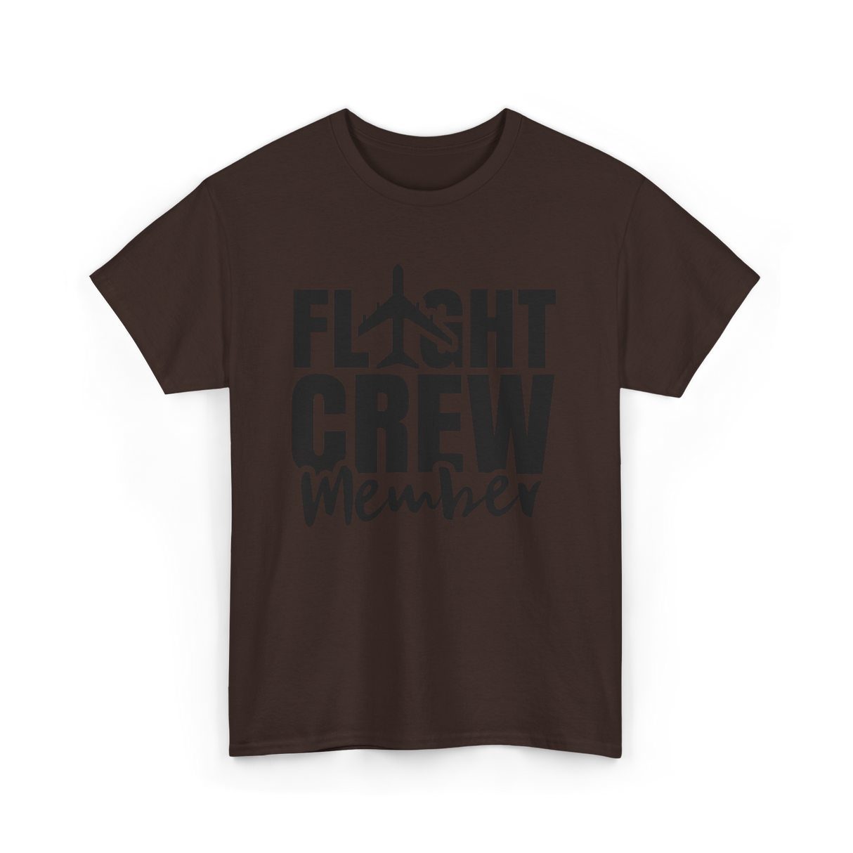 Crew Member Airplane Attendant T-Shirt - Dark Chocolate