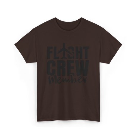 Crew Member Airplane Attendant T-Shirt - Dark Chocolate