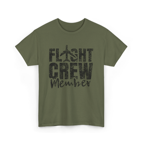 Crew Member Airplane Attendant T-Shirt - Military Green