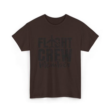 Crew Member Airplane Attendant T-Shirt - Dark Chocolate