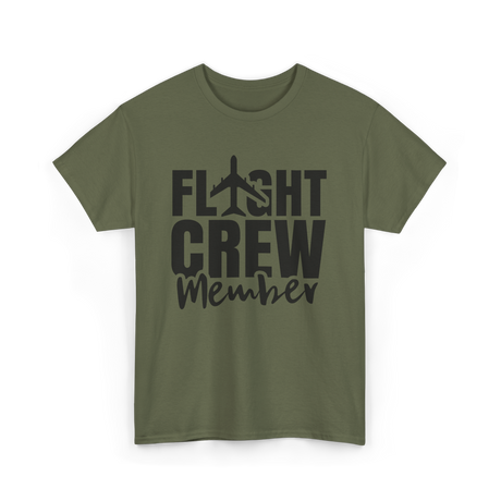 Crew Member Airplane Attendant T-Shirt - Military Green