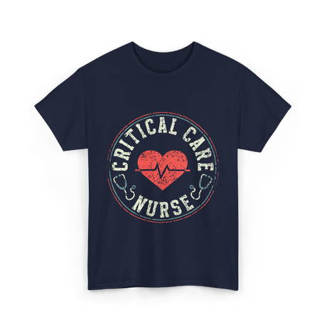 Critical Care Nurse Nursing T-Shirt - Navy