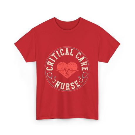 Critical Care Nurse Nursing T-Shirt - Red