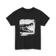 Crocodile Black Art Wildlife T-Shirt - Black