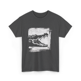 Crocodile Black Art Wildlife T-Shirt - Dark Heather