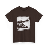 Crocodile Black Art Wildlife T-Shirt - Dark Chocolate