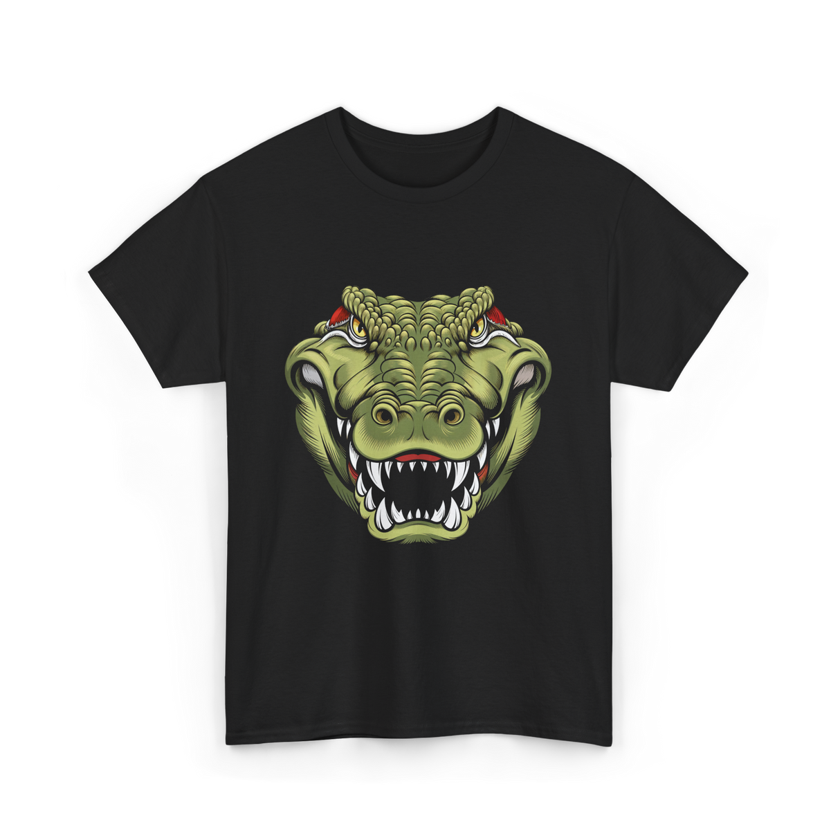 Crocodile Head Art Crocodile T-Shirt - Black