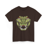 Crocodile Head Art Crocodile T-Shirt - Dark Chocolate