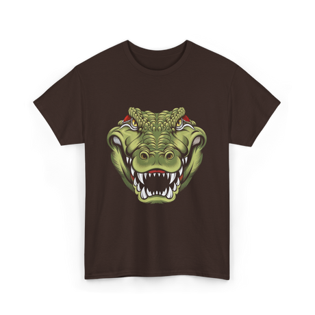 Crocodile Head Art Crocodile T-Shirt - Dark Chocolate