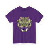 Crocodile Head Art Crocodile T-Shirt - Purple